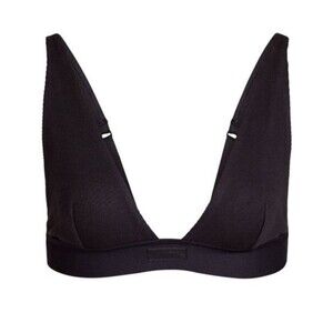 Skims Cotton Plunge Bralette Bra Ribbed NWT 2X soot